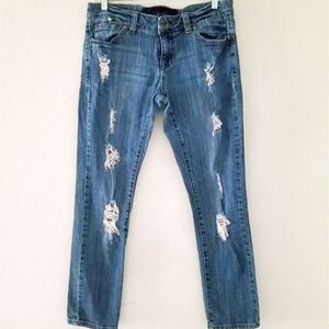 Refuge denim heavy distressing